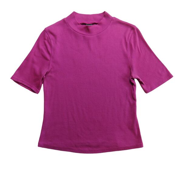 Wild Fable Magenta Purple Ribbed Knit High Neck Top Small - Picture 3 of 6